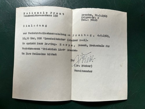Ddr nationale front einladung - nationale,