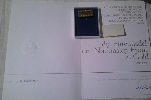 Ehrennadel nationale front - ehrennadel,