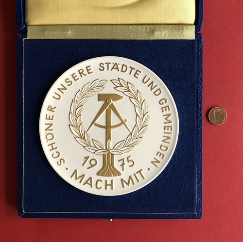Ddr porzellan medaille - porzellan,