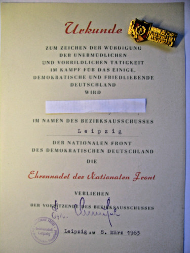 Nationale front 1963 ddr - nationale,