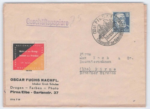 Ddr brief pirna 1950 mit - pirna,